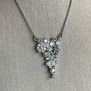 N238 Pilgrim NWT Danish Clear Silver Rivoli Crystal Pendant Extender Chain